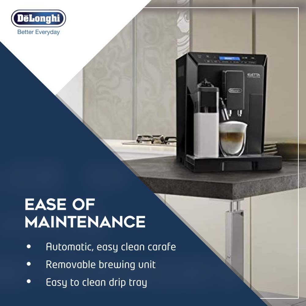 De’Longhi ECAM 44.666.B ELETTA Cappuccino, ECAM44.660.B, Hochglanz-schwarz