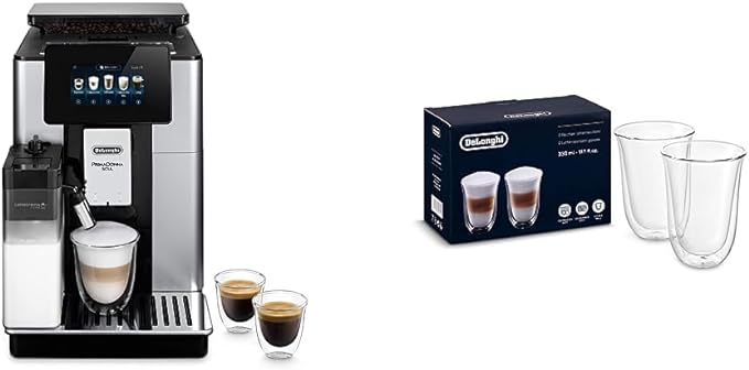 De'Longhi PrimaDonna Soul Perfetto ECAM 612.55.SB Kaffeevollautomat mit LatteCrema Milchsystem und Bean Adapt Technologie, 18 Rezepte, mit Farbdisplay- App-Steuerung, Silber/Schwarz