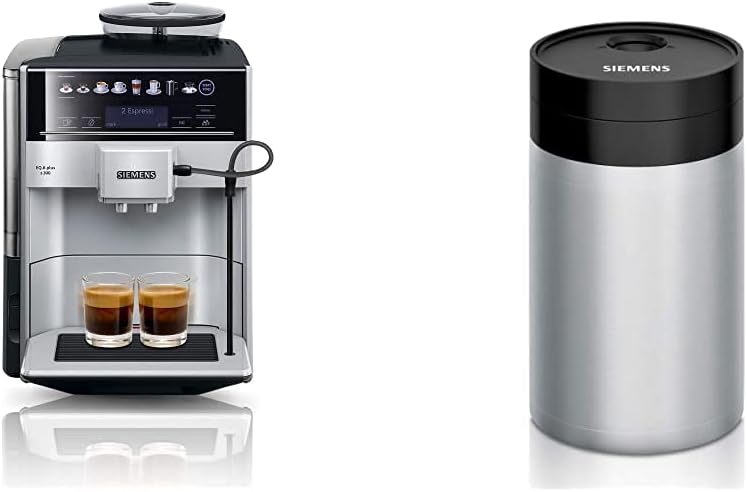 Siemens Kaffeevollautomat EQ.6 plus s300 TE653501DE, für viele Kaffeespezialitäten,Milch-Aufschäumdüse,Keramikmahlwerk,Doppeltassenfunktion, Antikalk, automatische Dampfreinigung, 1500 W, Silber, Grau