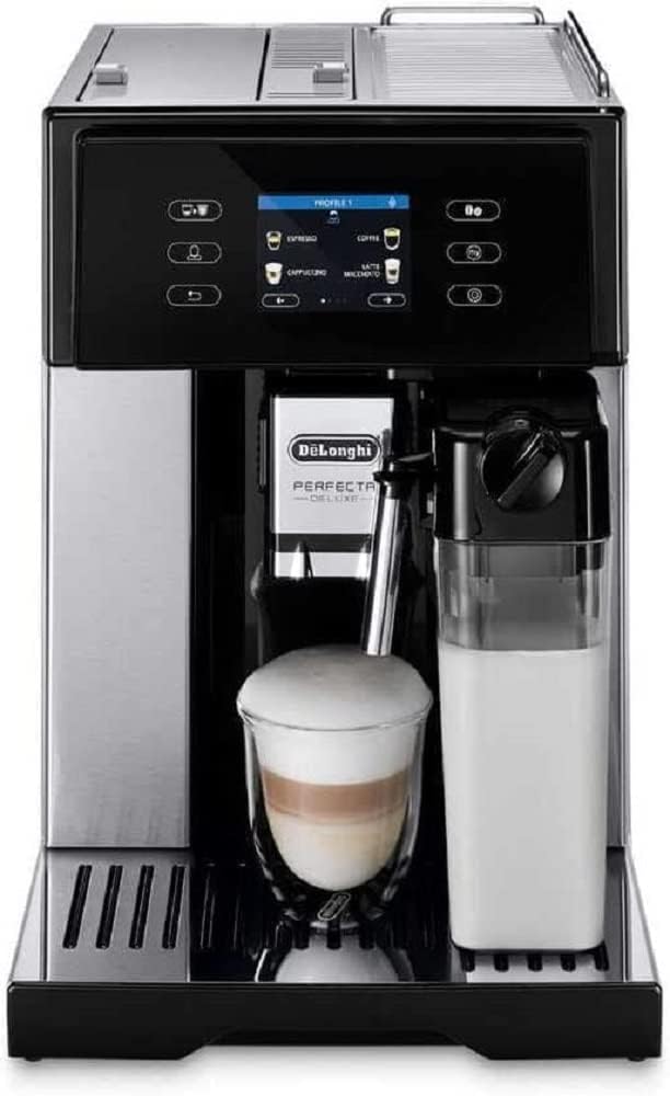 De’Longhi Perfecta Evo ESAM420.40.B Kaffeevollautomat mit LatteCrema Milchsystem, Cappuccino & Espresso auf Knopfdruck, großes LCD-Farbdisplay, Kaffeekannenfunktion, 0.25 kilograms, schwarz