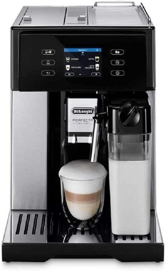 De’Longhi Perfecta Evo ESAM420.40.B Kaffeevollautomat mit LatteCrema Milchsystem, Cappuccino & Espresso auf Knopfdruck, großes LCD-Farbdisplay, Kaffeekannenfunktion, 0.25 kilograms, schwarz