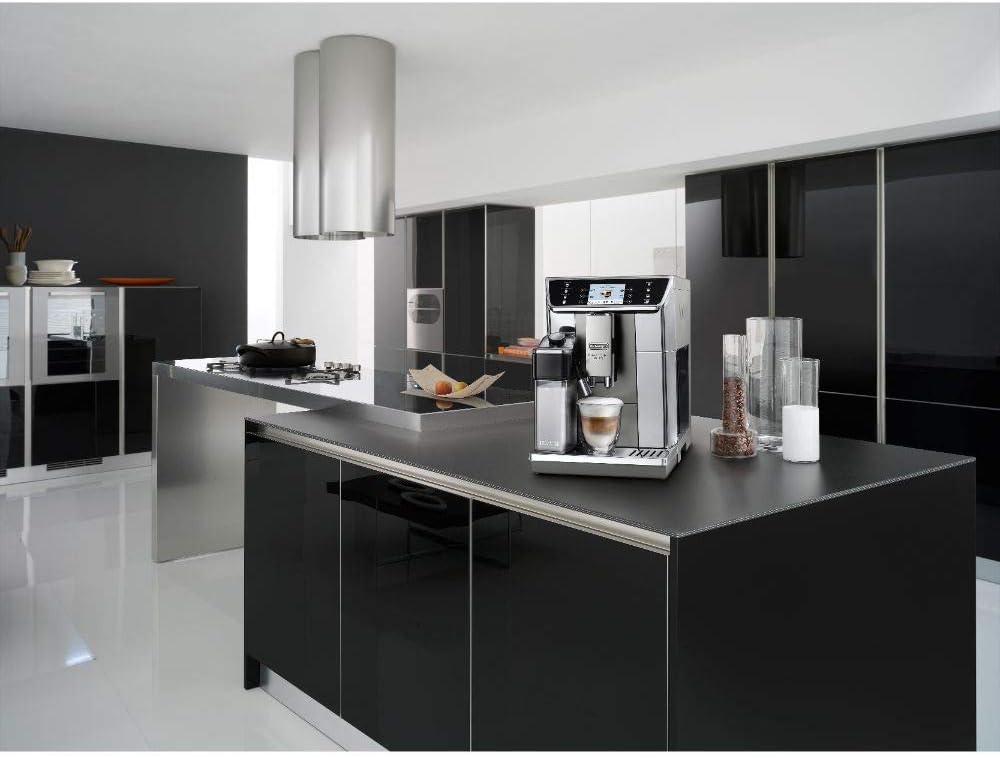 De'Longhi PrimaDonna Elite Experience ECAM 656.85.MS Kaffeevollautomat mit LatteCrema Milchsystem, Cappuccino, 4,3 Zoll Farbdisplay, App-Steuerung, Trinkschokoladenfunktion, Edelstahlfront, silber