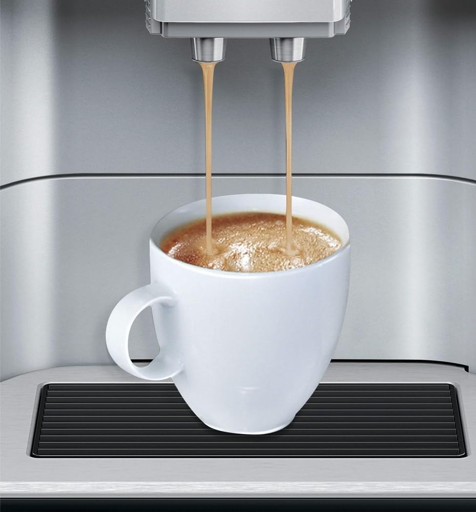 Siemens Kaffeevollautomat EQ.6 plus s300 TE653501DE, für viele Kaffeespezialitäten,Milch-Aufschäumdüse,Keramikmahlwerk,Doppeltassenfunktion, Antikalk, automatische Dampfreinigung, 1500 W, Silber, Grau
