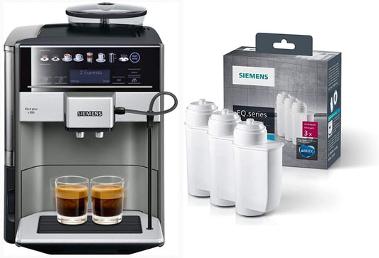 Siemens TE655203RW Freistehende Espressomaschine, 1,7l; 2Tassen; Schwarz, Grau, Silber