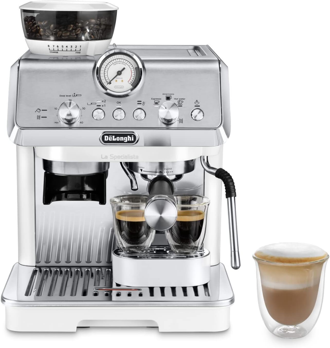 De'Longhi La Specialista Arte Evo EC9255.T Espresso Siebträgermaschine, mit Cold Brew-Funktion, mit Professioneller Milchaufschäumdüse, Sensor-Mahlwerk-Technologie, inkl. Barista-Kit, 1450W, Titan
