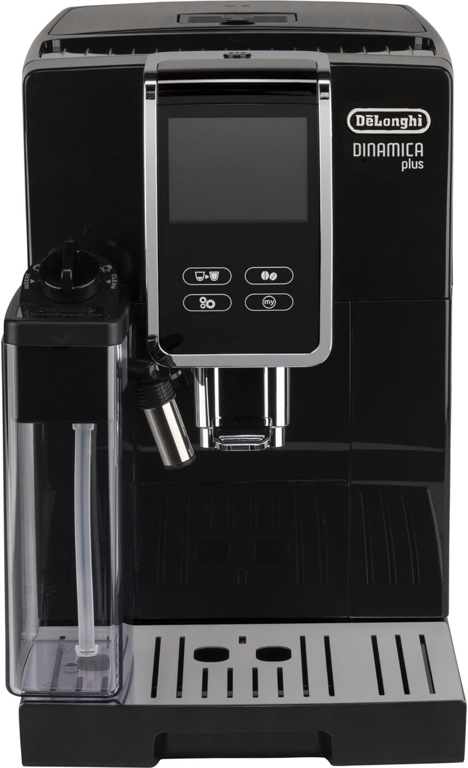 De'Longhi Dinamica Plus ECAM382.70.B, Kaffeevollautomat für Kaffeebohnen, Cappuccino-Maschine mit LatteCrema Hot, Espresso-Maschine mit 18 Rezepten, 3,5-Zoll TFT-Display, 1450W, Schwarz