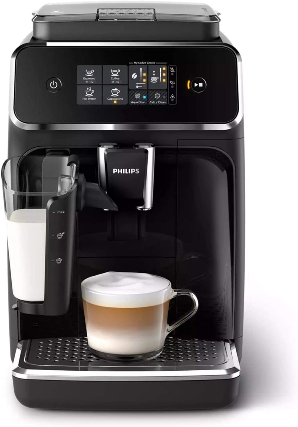Philips Series 3200 Kaffeevollautomat – LatteGo Milchsystem, 5 Kaffeespezialitäten, Intuitives Touchdisplay, Silber (EP3246/70)
