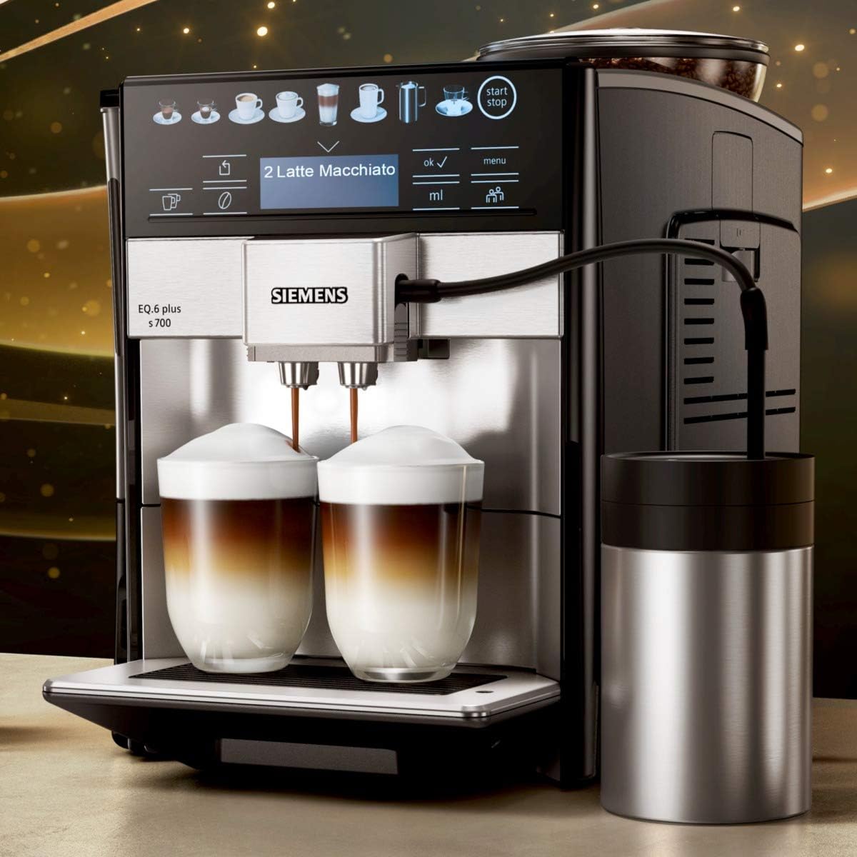 Siemens Kaffeevollautomat EQ.6 plus s700 TE657503DE, 1500 W, edelstahl & BRITA Intenza Wasserfilter TZ70033A,verringert den Kalkgehalt des Wassers,reduziert geschmacksstörende Stoffe,weiß,3 Stück
