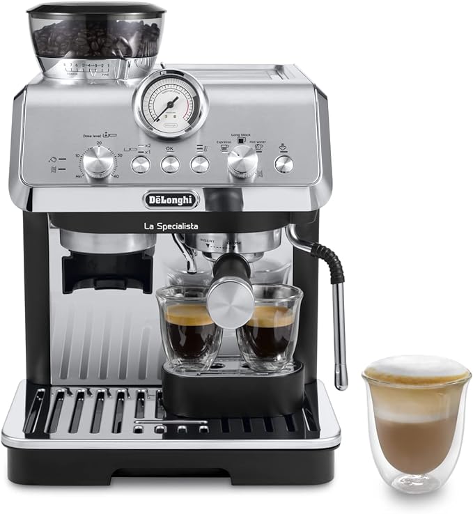 De'Longhi La Specialista Arte Evo EC9255.T Espresso Siebträgermaschine, mit Cold Brew-Funktion, mit Professioneller Milchaufschäumdüse, Sensor-Mahlwerk-Technologie, inkl. Barista-Kit, 1450W, Titan