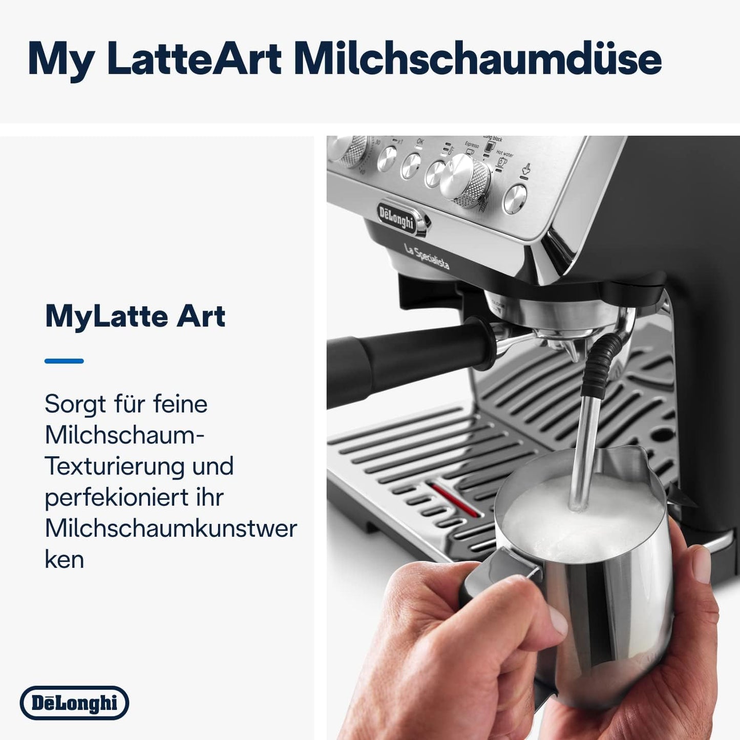 De'Longhi La Specialista Arte Evo EC9255.T Espresso Siebträgermaschine, mit Cold Brew-Funktion, mit Professioneller Milchaufschäumdüse, Sensor-Mahlwerk-Technologie, inkl. Barista-Kit, 1450W, Titan