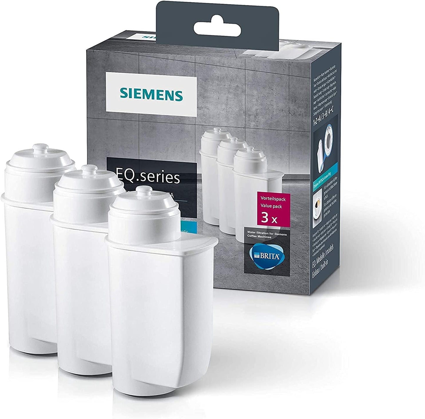 Siemens Kaffeevollautomat EQ.6 plus s700 TE657503DE, 1500 W, edelstahl & BRITA Intenza Wasserfilter TZ70033A,verringert den Kalkgehalt des Wassers,reduziert geschmacksstörende Stoffe,weiß,3 Stück