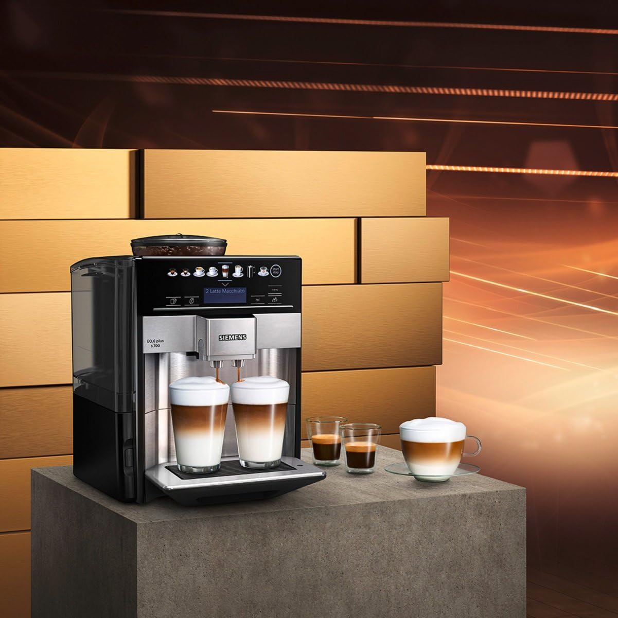 Siemens Kaffeevollautomat EQ.6 plus s700 TE657503DE, 1500 W, edelstahl & BRITA Intenza Wasserfilter TZ70033A,verringert den Kalkgehalt des Wassers,reduziert geschmacksstörende Stoffe,weiß,3 Stück