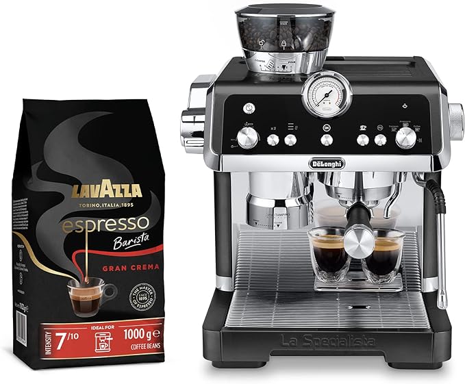 De'Longhi La Specialista Prestigio EC 9355.M – Espresso Siebträgermaschine, Espressomaschine mit integriertem Mahlwerk und professioneller Milchschaumdüse, edelstahl