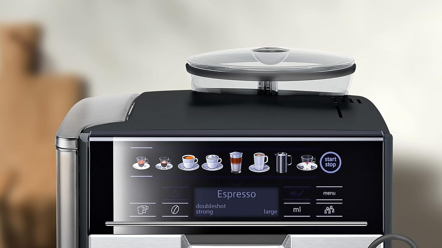 Siemens TE655203RW Freistehende Espressomaschine, 1,7l; 2Tassen; Schwarz, Grau, Silber