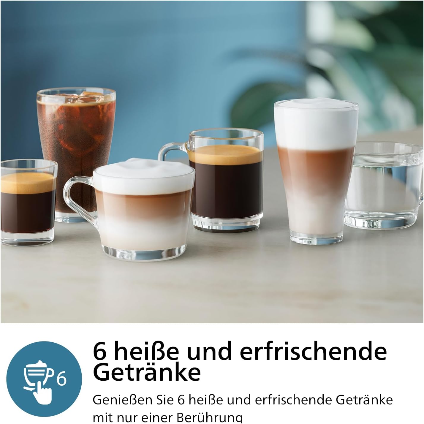 Philips Series 3200 Kaffeevollautomat – LatteGo Milchsystem, 5 Kaffeespezialitäten, Intuitives Touchdisplay, Silber (EP3246/70)