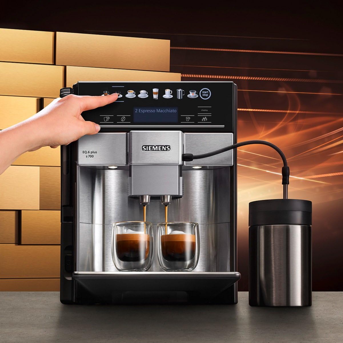 Siemens Kaffeevollautomat EQ.6 plus s700 TE657503DE, 1500 W, edelstahl & BRITA Intenza Wasserfilter TZ70033A,verringert den Kalkgehalt des Wassers,reduziert geschmacksstörende Stoffe,weiß,3 Stück