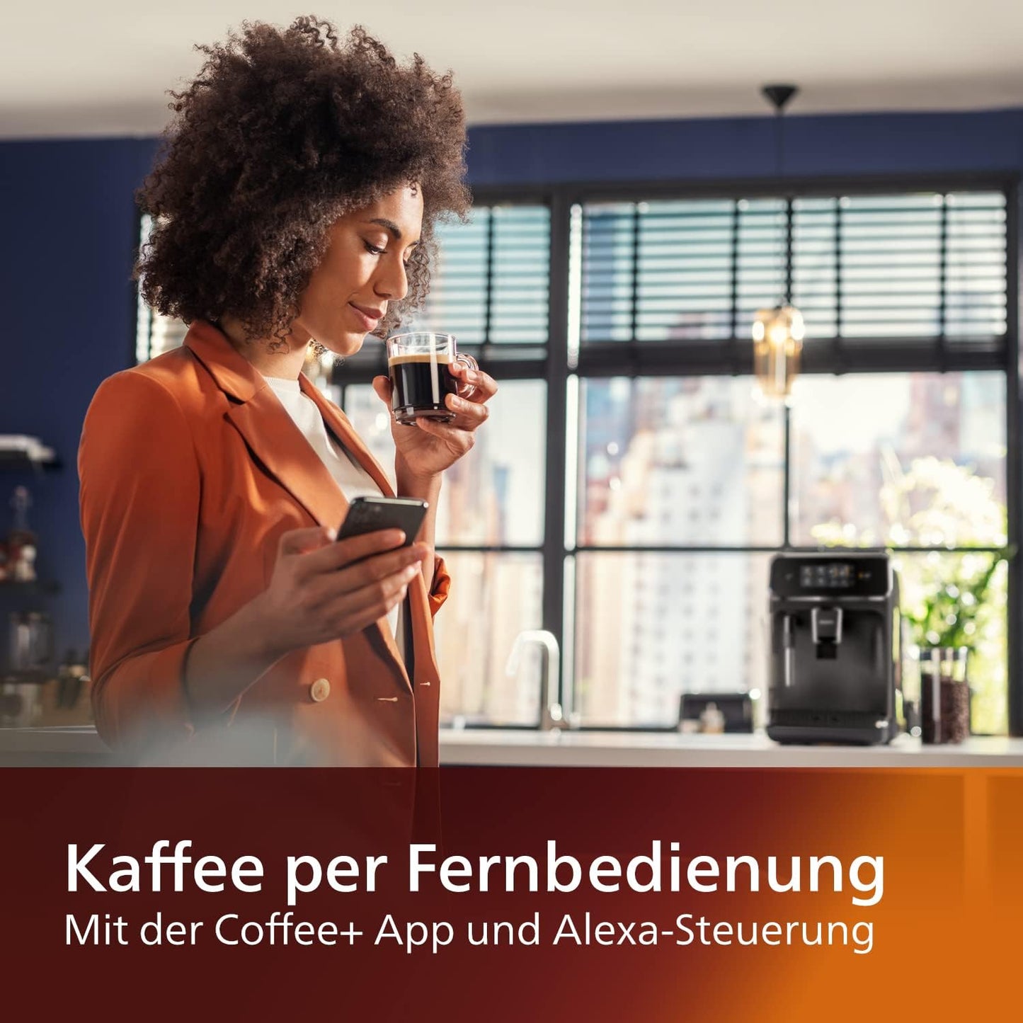 Philips Series 2200 Kaffeevollautomat – WLAN-Konnektivität, Mit App-Steuerung, Klassischer Milchaufschäumer, Intuitives Touchdisplay, Mattes Schwarz (EP2520/10)