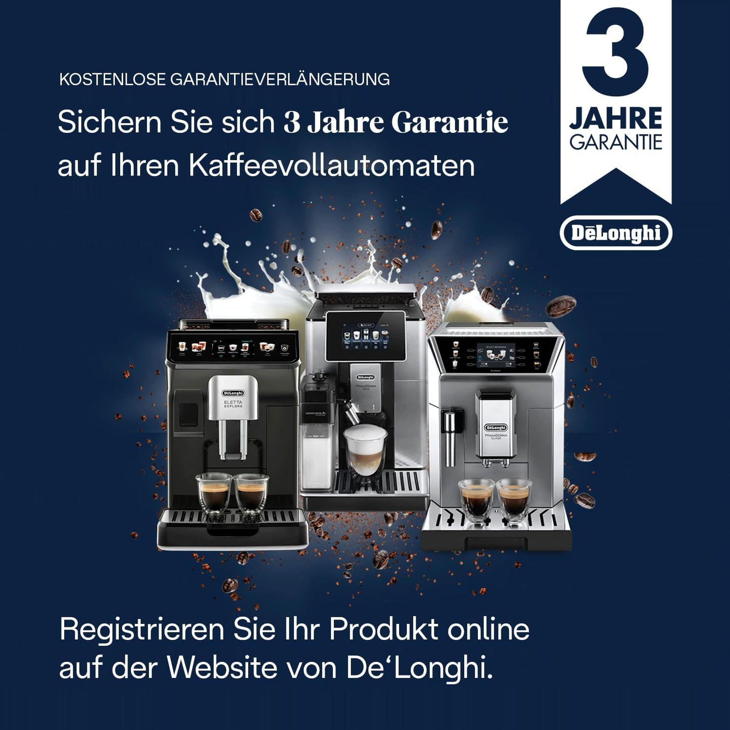 De'Longhi Eletta Explore Perfetto ECAM452.57.G Kaffeevollautomat mit LatteCrema Milchsystem, heiße und erfrischende Getränke auf Knopfdruck, 3,5 Zoll TFT Touchscreen Farbdisplay, Kaffeekanne inklusive