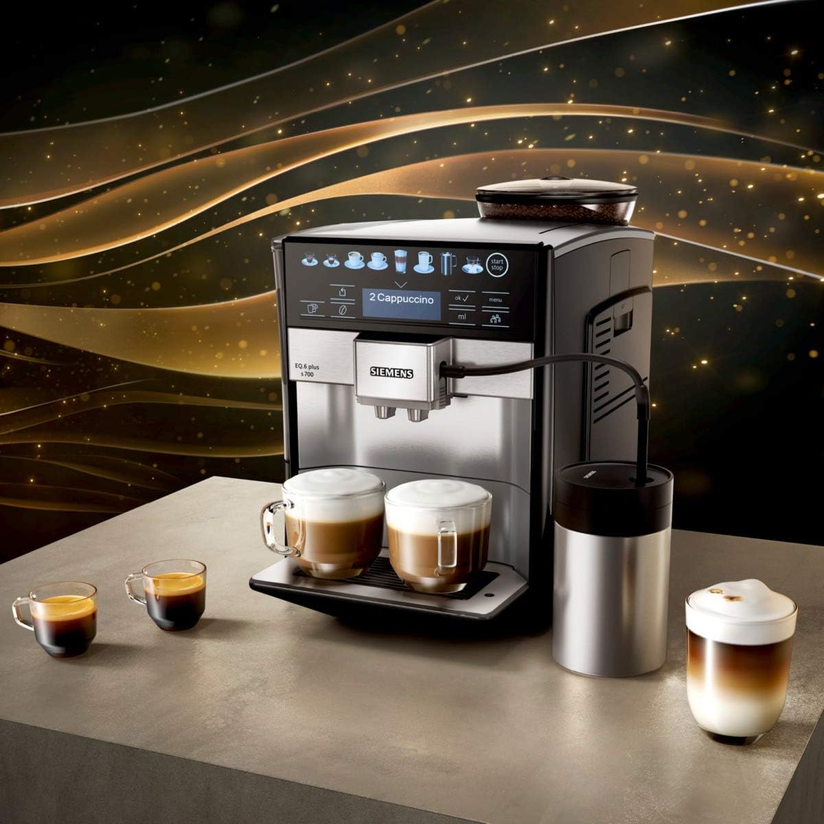 Siemens Kaffeevollautomat EQ.6 plus s700 TE657503DE, 1500 W, edelstahl & BRITA Intenza Wasserfilter TZ70033A,verringert den Kalkgehalt des Wassers,reduziert geschmacksstörende Stoffe,weiß,3 Stück