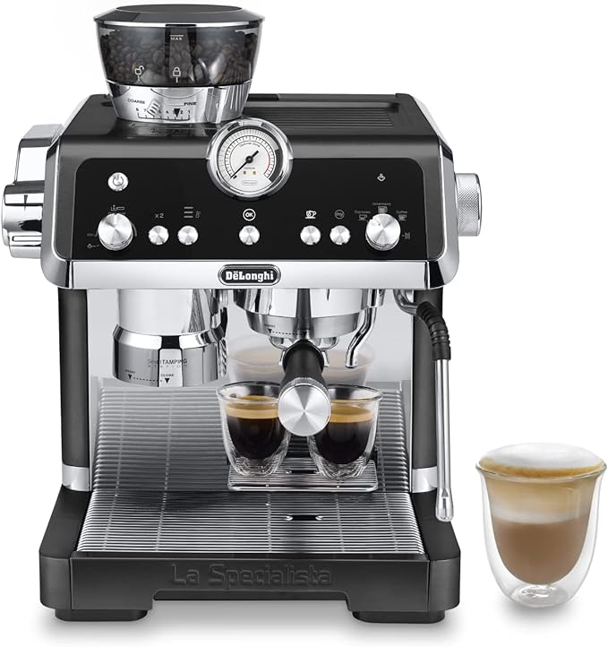 De'Longhi La Specialista Prestigio EC 9355.M – Espresso Siebträgermaschine, Espressomaschine mit integriertem Mahlwerk und professioneller Milchschaumdüse, edelstahl