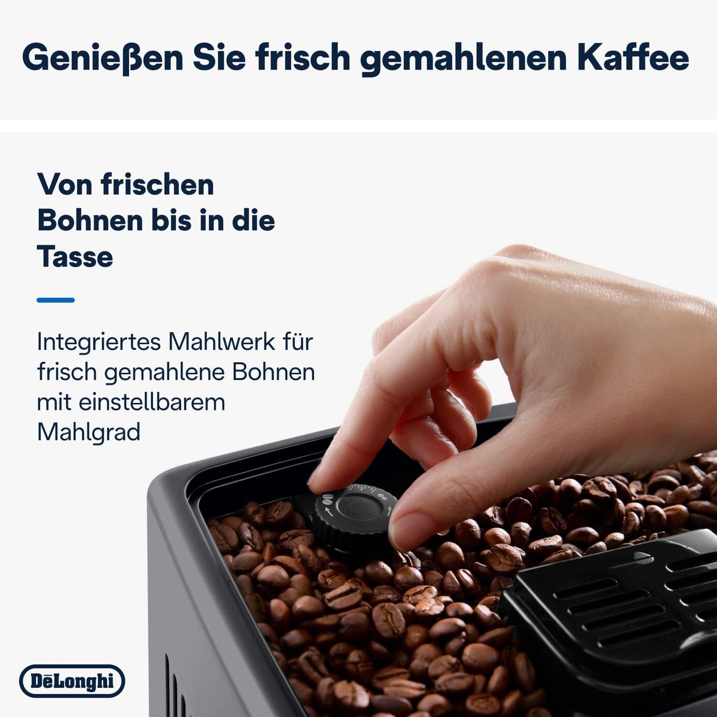 De'Longhi Dinamica Plus ECAM380.95.TB, Kaffeevollautomat mit LatteCrema Milchsystem, One-Touch-Cappuccino, mit 24 Rezepten, 3,5-Zoll TFT-Farbdisplay, 1450W, Titan/Schwarz