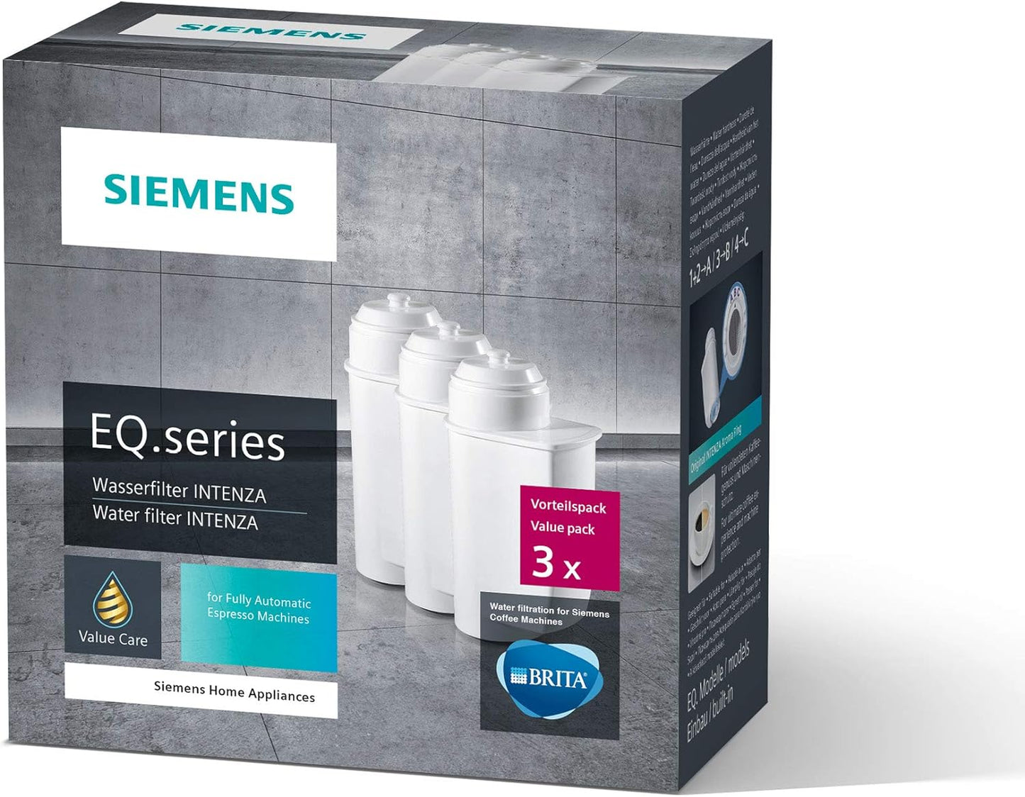 Siemens Kaffeevollautomat EQ.6 plus s300 TE653501DE, für viele Kaffeespezialitäten,Milch-Aufschäumdüse,Keramikmahlwerk,Doppeltassenfunktion, Antikalk, automatische Dampfreinigung, 1500 W, Silber, Grau